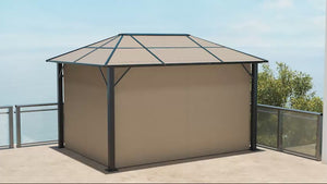 Ensemble de parois latérales universelles pour gazebo 3 m x 4 m (4 panneaux) avec crochets, beige