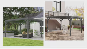 PerArbor 10' x 12' Wooden Pergola for Garden, Patio, Backyard, Gray