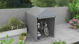 Abri de rangement portable de 1,20 m x 1,80 m avec cadre galvanisé et porte enroulable