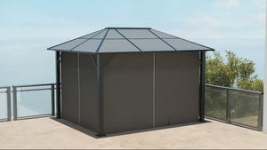 10' x 12' Gazebo Sidewall Set with Hooks & C-Rings, Gray