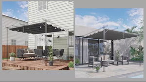 Toile de rechange rétractable pour pergola 3 m x 3 m, gris foncé