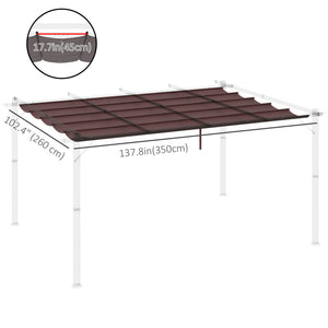 Retractable Replacement Pergola Canopy for 10' x 13' Pergola, Pergola Cover Replacement, Coffee