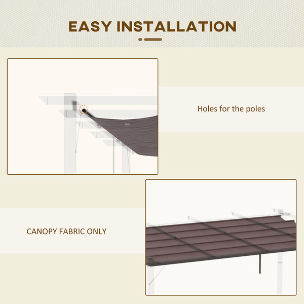 Retractable Replacement Pergola Canopy for 10' x 13' Pergola, Pergola Cover Replacement, Coffee