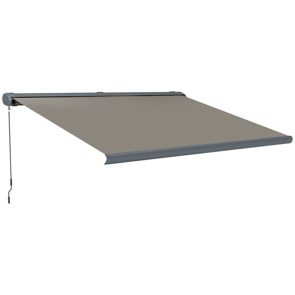4 x 3(m) Full Cassette Electric Awning with Remote Controller, Aluminium Frame DIY Retractable Garden Awning, UPF50+ Sun Shade Canopy for Deck Door Window, Light Grey