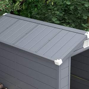 4.5' x 6' Garden Storage Shed, Outdoor Storage Patio Shed with Aluminum Frame, Galvanized Foundation Kit, Latched Door, Air Vents, Window for Backyard, Lawn, Light Grey