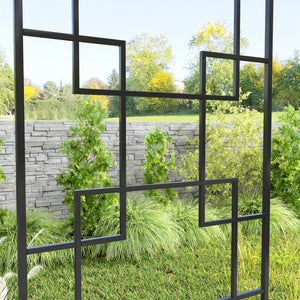 4 Pack Garden Trellis for Climbing Plants, Outdoor Metal Grid Panels for Roses, Vine Flower, Cucumber, Clematis, 72" Tall
