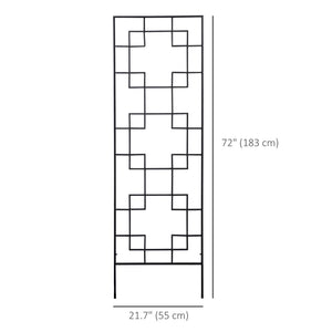 4 Pack Garden Trellis for Climbing Plants, Outdoor Metal Grid Panels for Roses, Vine Flower, Cucumber, Clematis, 72" Tall