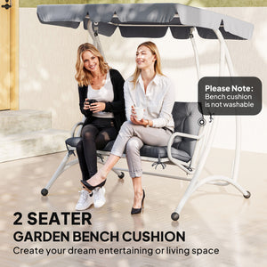 Porch Swing Cushion Garden Bench Cushion with Backrest, Non-Slip 2-seater Soft Pad, Swing Chair Mat Replacement for Indoor and Outdoor, 39.4" x 38.6", Dark Grey