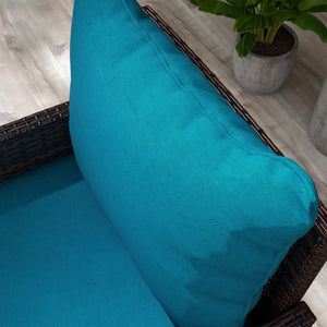 4-Piece Patio Chair Cushions Pillows with Backrest, Seat Replacement Patio Cushions Set for Indoor Outdoor Garden Furniture, Turquoise Green