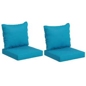 4-Piece Patio Chair Cushions Pillows with Backrest, Seat Replacement Patio Cushions Set for Indoor Outdoor Garden Furniture, Turquoise Green