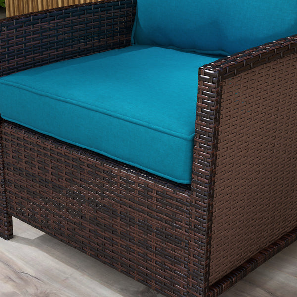 4-Piece Patio Chair Cushions Pillows with Backrest, Seat Replacement Patio Cushions Set for Indoor Outdoor Garden Furniture, Turquoise Green