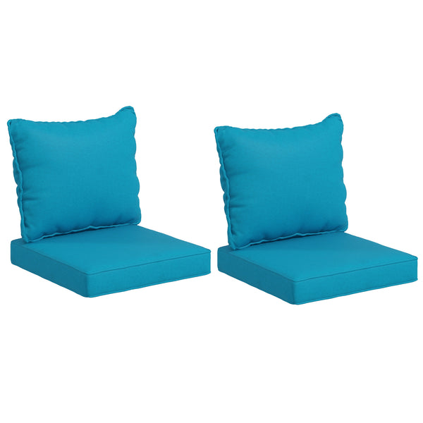 4-Piece Patio Chair Cushions Pillows with Backrest, Seat Replacement Patio Cushions Set for Indoor Outdoor Garden Furniture, Turquoise Green