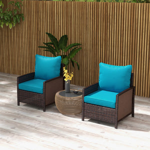 4-Piece Patio Chair Cushions Pillows with Backrest, Seat Replacement Patio Cushions Set for Indoor Outdoor Garden Furniture, Turquoise Green