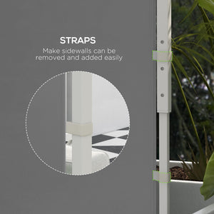 Gazebo Side Panels with Windows and Doors, for 3x3(m) or 3x6m Pop Up Gazebo, 2 Pack Sides Replacement, Light Grey