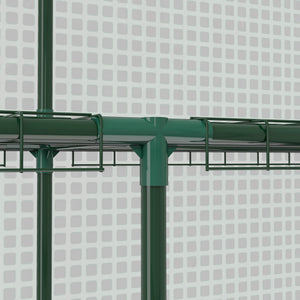 Walk-in Greenhouse with 3 Tier 12 Shelves, Small Greenhouse with Reinforced PE Cover, Garden Plant Growhouse with Roll-up Door and Three Mesh Windows, 140 x 213 x 190 cm, Green
