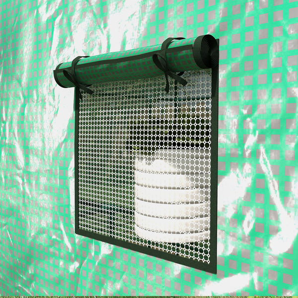 Walk-in Greenhouse with 3 Tier 12 Shelves, Small Greenhouse with Reinforced PE Cover, Garden Plant Growhouse with Roll-up Door and Three Mesh Windows, 140 x 213 x 190 cm, Green