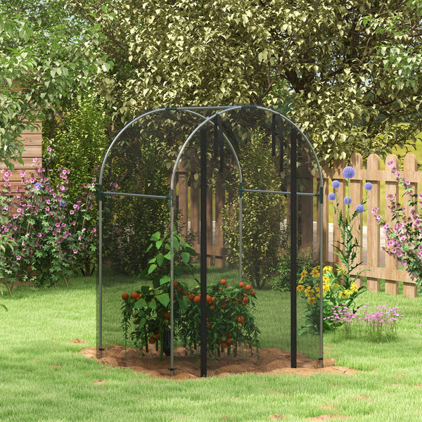 Fruit Cage Bird Netting, Heavy Duty Fruit and Vegetable Protection Tent with Zipped Door, Anti Bird, Insects, Small Animals, 1.2 x 1.2 x 1.9m, Black
