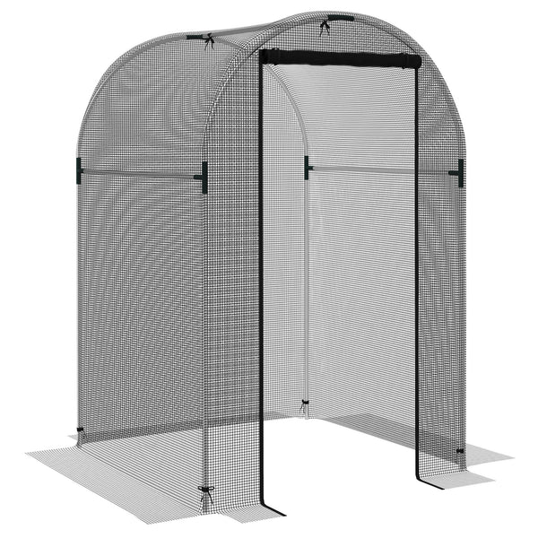 Fruit Cage Bird Netting, Heavy Duty Fruit and Vegetable Protection Tent with Zipped Door, Anti Bird, Insects, Small Animals, 1.2 x 1.2 x 1.9m, Black