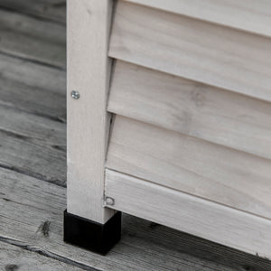 75 Gallon Wooden Storage Box patio Deck Box Bench, Garden Backyard Outdoor Storage Container with Aerating Gap & Weather-Fighting Finish, Grey