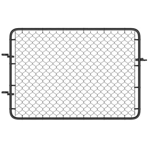 Garden Gate Chain Link Fence Gate, Galvanized Steel Garden Door for Yard Entrance Way, 26-71 in. W x 4 ft. H, Black
