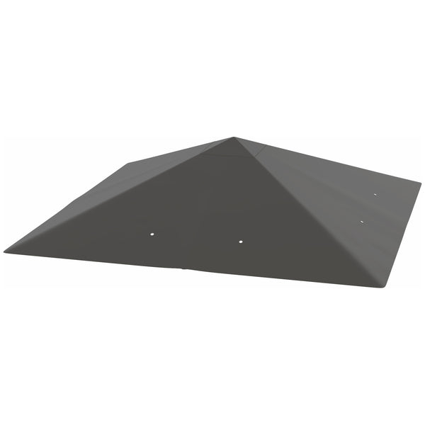 3 x 3(m) Gazebo Canopy Replacement Cover, Garden Gazebo Roof Replacement with Drain Holes, Water Resistant PVC Coating, 370g/㎡, UPF30+, TOP COVER ONLY, Grey