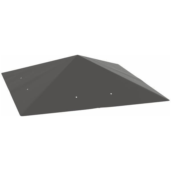 3 x 3(m) Gazebo Canopy Replacement Cover, Garden Gazebo Roof Replacement with Drain Holes, Water Resistant PVC Coating, 370g/㎡, UPF30+, TOP COVER ONLY, Grey