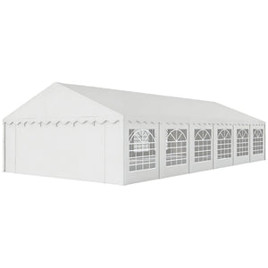 20' x 40' Heavy Duty Party Tent and Carport, Galvanized Outdoor Canopy Tent Event Tent with Removable Window Sidewalls for Parties, Wedding, Events, BBQ, White