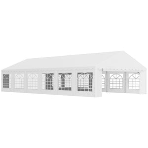 20' x 40' Heavy Duty Party Tent and Carport, Galvanized Outdoor Canopy Tent Event Tent with Removable Window Sidewalls for Parties, Wedding, Events, BBQ, White