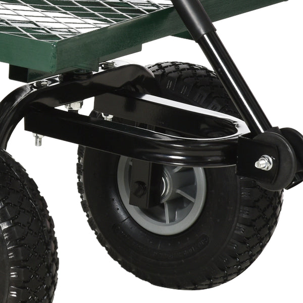 Heavy Duty Garden Wagon Cart, Utility Wagon Cart with Metal Frame, 10" Wheels and 180° Rotating Handle, 330 lbs Capacity, for Garden, Beach, Lawn, Black