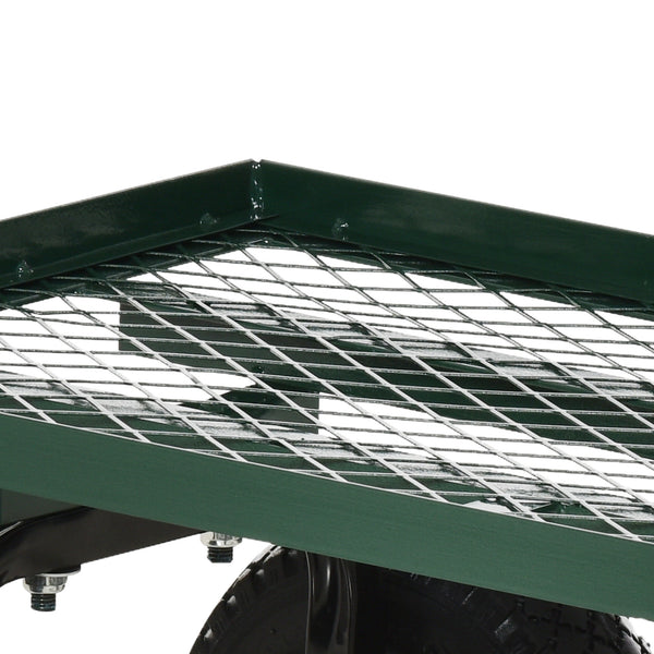 Heavy Duty Garden Wagon Cart, Utility Wagon Cart with Metal Frame, 10" Wheels and 180° Rotating Handle, 330 lbs Capacity, for Garden, Beach, Lawn, Black