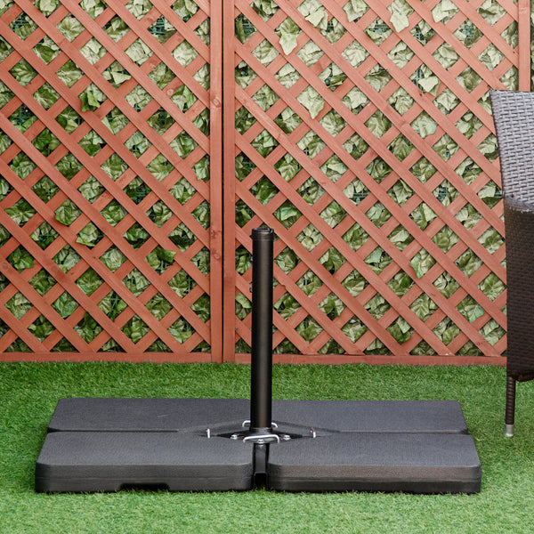 Set of 4 Parasol Base Weights, Umbrella Weight Set for Banana Hanging Cantilever Umbrella, Can Be Filled with Sand or Water, Black