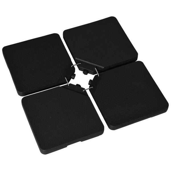 Set of 4 Parasol Base Weights, Umbrella Weight Set for Banana Hanging Cantilever Umbrella, Can Be Filled with Sand or Water, Black