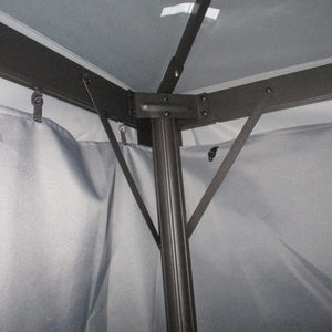 3 x 4m Aluminium Garden Gazebo, Marquee Canopy Shelter Pavilion Party Tent with Nets and Curtains for Garden and Deck, Dark Grey