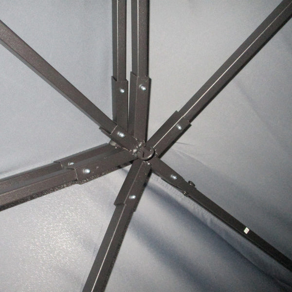 3 x 4m Aluminium Garden Gazebo, Marquee Canopy Shelter Pavilion Party Tent with Nets and Curtains for Garden and Deck, Dark Grey