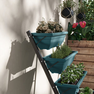 5-Tier Raised Garden Bed with 5 Planter Boxes, Outdoor Plant Stand Grow Containers with Leaking Holes for Balcony Patio Outdoor, Green