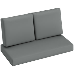 2 Seater 5" Thick Outdoor Seat Cushions with 7" Backrest, Loveseat Outdoor Furniture Cushions, Fade-Resistant Replacement Patio Cushions for Indoor Outdoor, Light Grey
