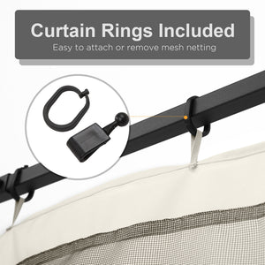 Replacement Mosquito Netting for Gazebo 10' x 10' Black Screen Walls for Canopy with Zippers for Parties and Outdoor Activities, White