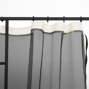 Replacement Mosquito Netting for Gazebo 10' x 10' Black Screen Walls for Canopy with Zippers for Parties and Outdoor Activities, White