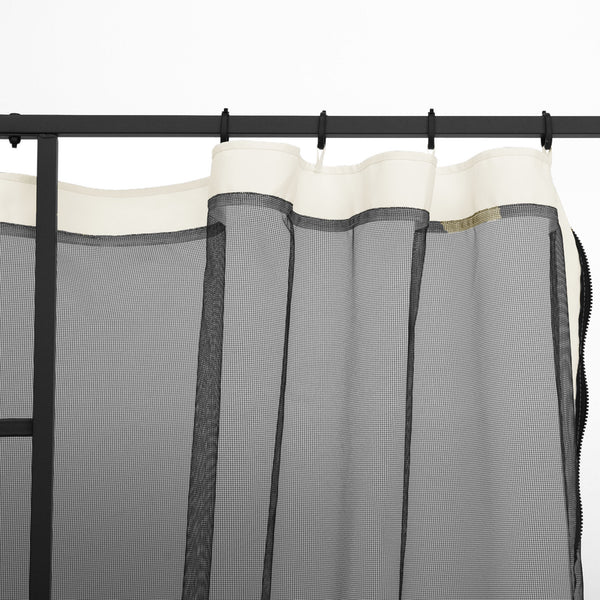 Replacement Mosquito Netting for Gazebo 10' x 10' Black Screen Walls for Canopy with Zippers for Parties and Outdoor Activities, White