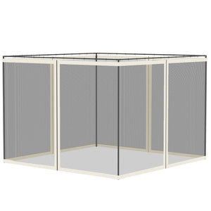 Replacement Mosquito Netting for Gazebo 10' x 10' Black Screen Walls for Canopy with Zippers for Parties and Outdoor Activities, White