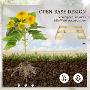 DIY 5-box Wooden Raised Garden Bed Kit with Open Bottom, Outdoor Elevated Planter Box for Outdoor Plants, Vegetables, Flowers, Herbs, Natural Wood