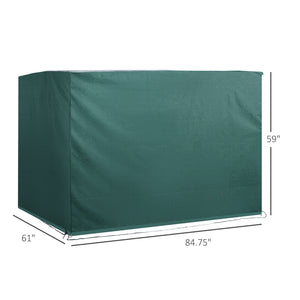 3-Seater Patio Swing Cover, Outdoor Garden Furniture Protection Hammock Glider Cover, Waterproof Dustproof Windproof, 85" x 61" x 59", Dark Green