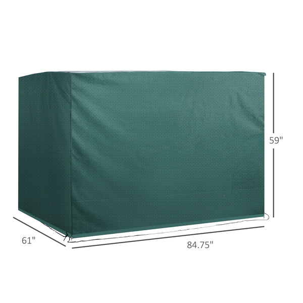3-Seater Patio Swing Cover, Outdoor Garden Furniture Protection Hammock Glider Cover, Waterproof Dustproof Windproof, 85" x 61" x 59", Dark Green