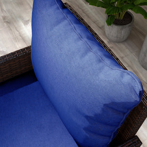 4-Piece Patio Chair Cushions Pillows with Backrest, Seat Replacement Patio Cushions Set for Indoor Outdoor Garden Furniture, Navy Blue