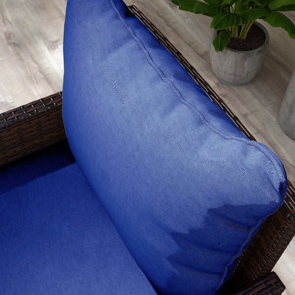 4-Piece Patio Chair Cushions Pillows with Backrest, Seat Replacement Patio Cushions Set for Indoor Outdoor Garden Furniture, Navy Blue