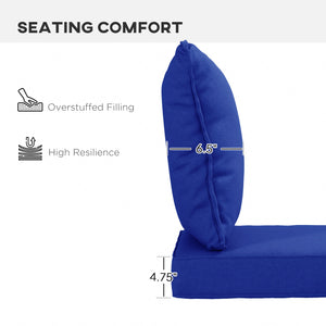 4-Piece Seat Cushion Pillows Replacement, Patio Chair Cushions Set with Back, Navy Blue