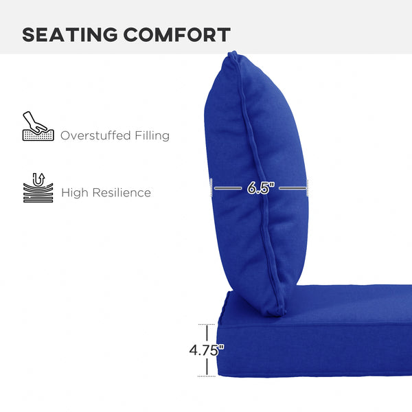 4-Piece Seat Cushion Pillows Replacement, Patio Chair Cushions Set with Back, Navy Blue