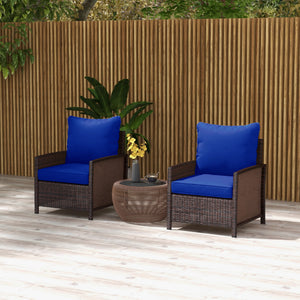 4-Piece Patio Chair Cushions Pillows with Backrest, Seat Replacement Patio Cushions Set for Indoor Outdoor Garden Furniture, Navy Blue
