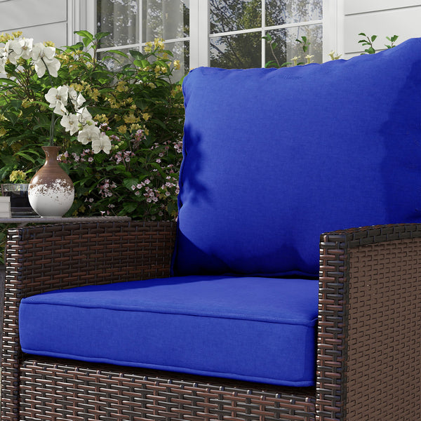 4-Piece Patio Chair Cushions Pillows with Backrest, Seat Replacement Patio Cushions Set for Indoor Outdoor Garden Furniture, Navy Blue