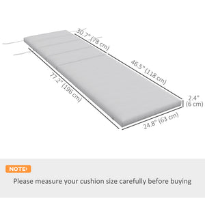 Outdoor Lounge Chair Cushion, Patio Chaise Lounge Cushion with Headrest and Ties, Water Resistant Replacement Sun Lounger Seat Pads, Light Grey